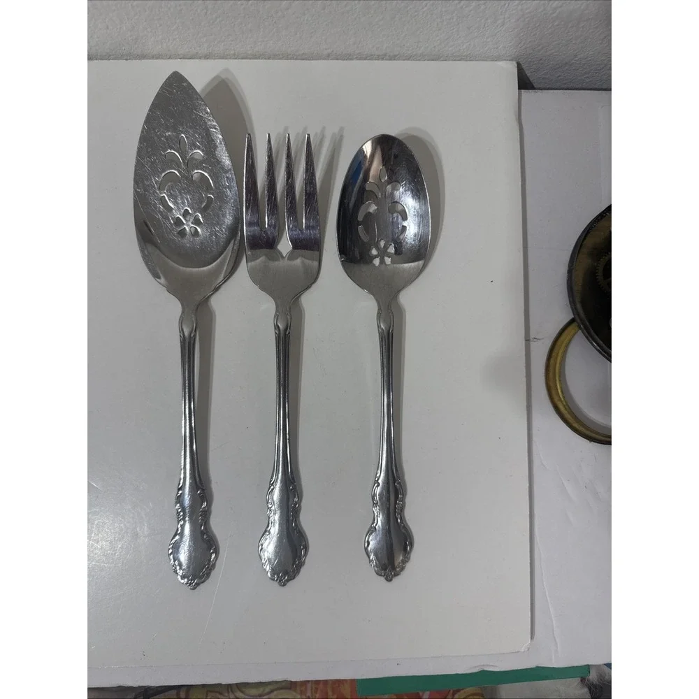 Oneida Community TENNYSON Stainless Heirloom Glossy Silverware 3 Pcs Retired LOT